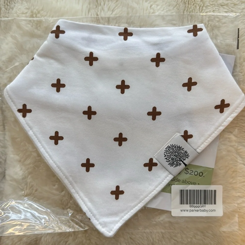 3/$15 🌸 Parker Baby Co Lincoln Bandana Bib Adjustable Drool Bib Organic Cotton
